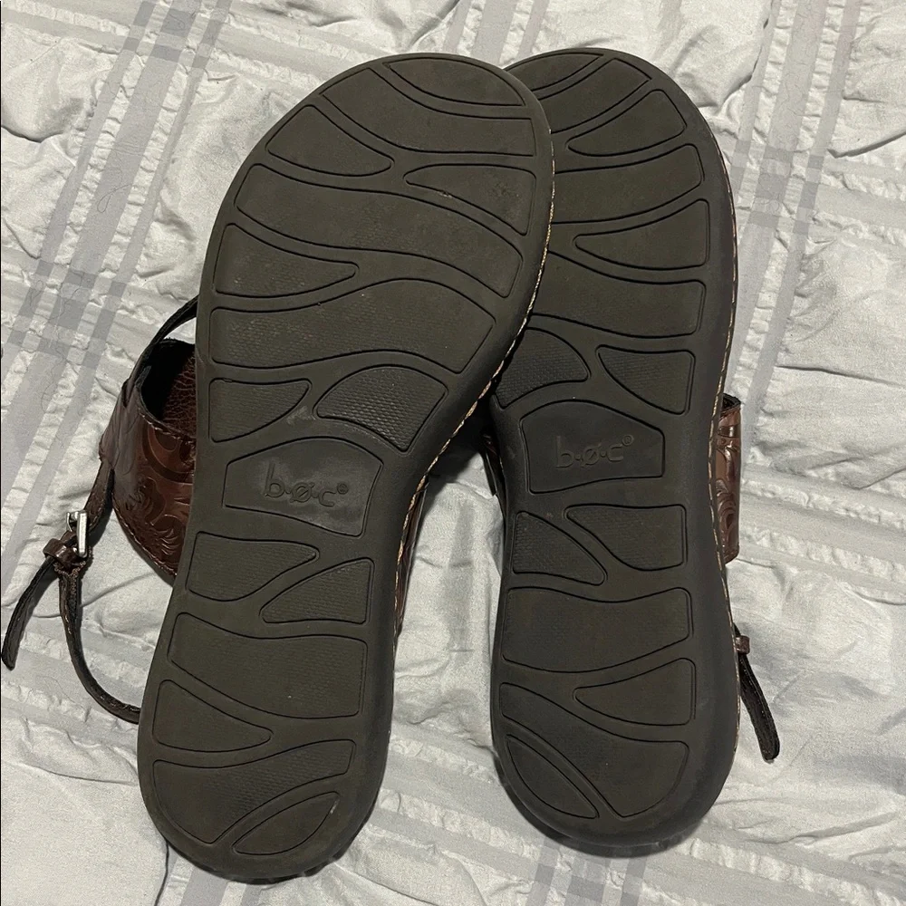 Brown Born Floral Embossed Sandals - Picture 3 of 4